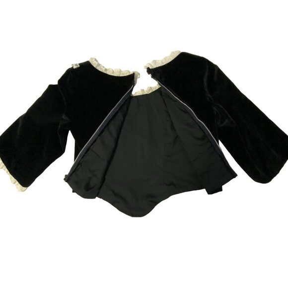 HANDMADE Velvet Lace Trim Top & COLDWATER CREEK Plaid Skirt Set Scottish Holiday - Picture 7 of 14